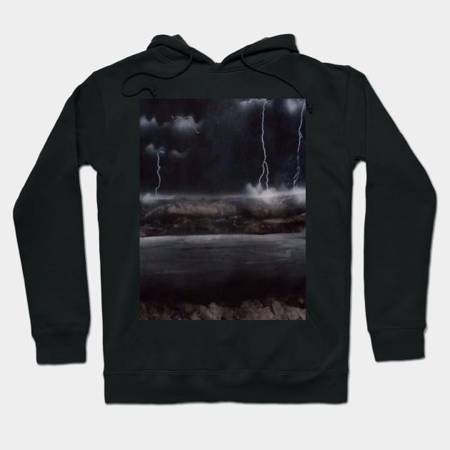 Striking lightning Hoodie by Edwardtiptonart